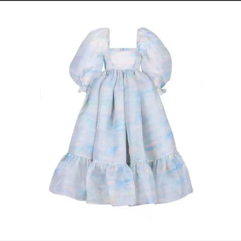 Selkie Renoir Sky French Puff Dress
